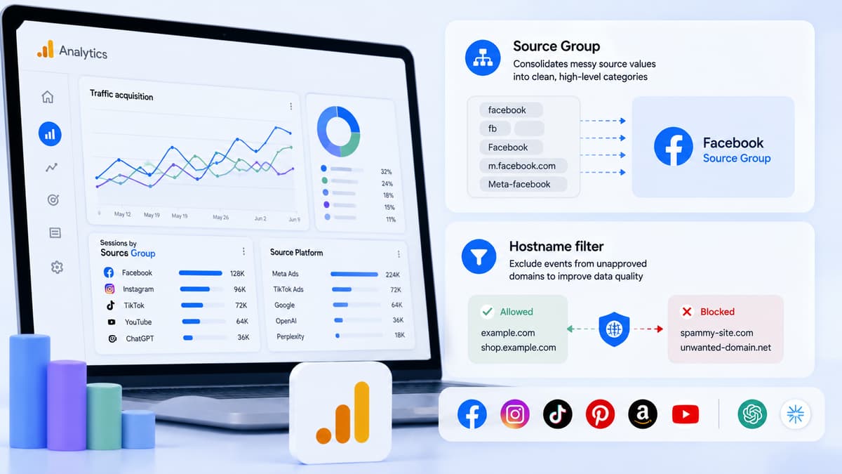 Google Analytics Adds Source Grouping and Hostname Filtering