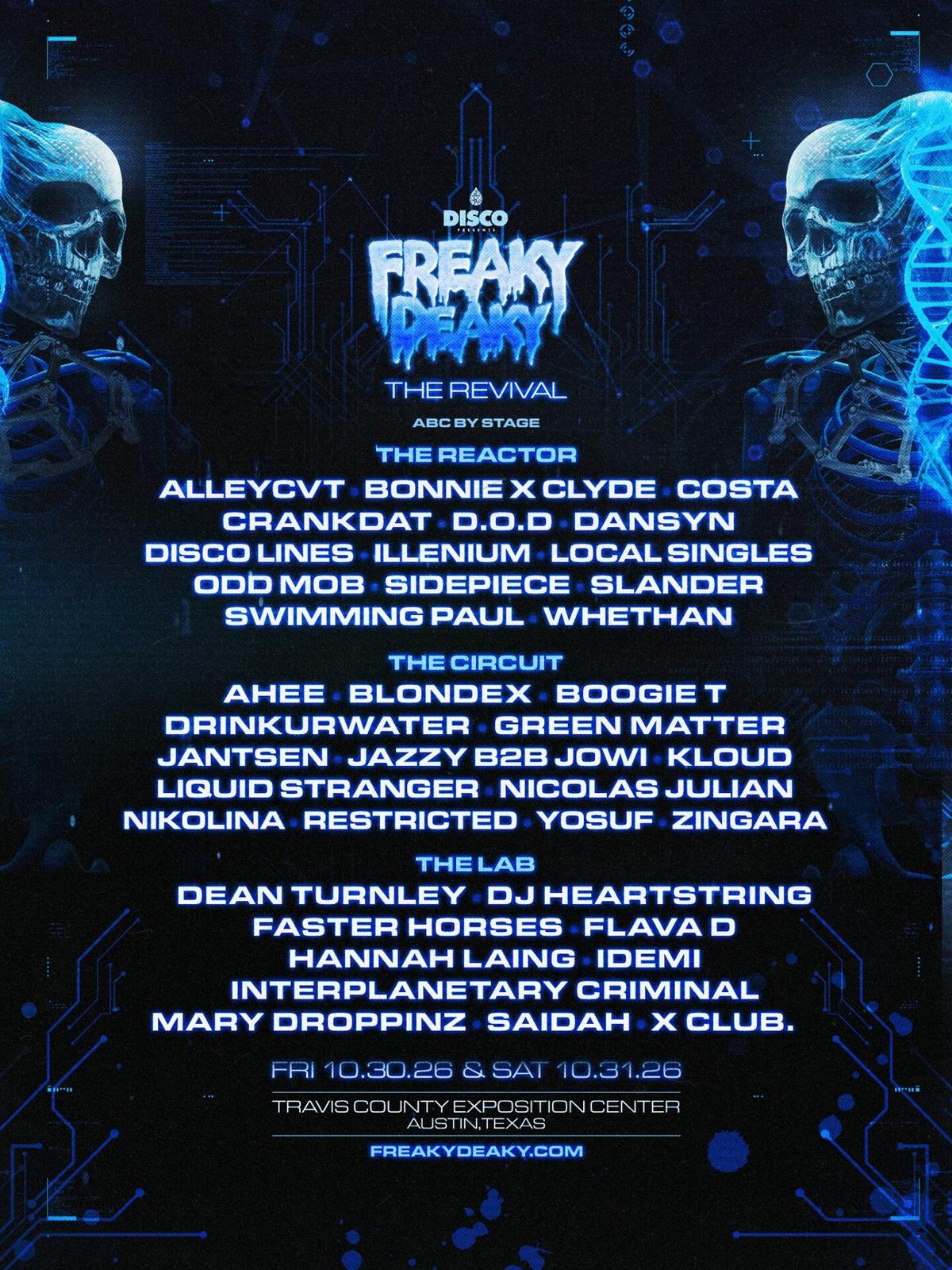 ILLENIUM, Disco Lines Headlining Disco Presents’ Freaky Deaky: The Revival