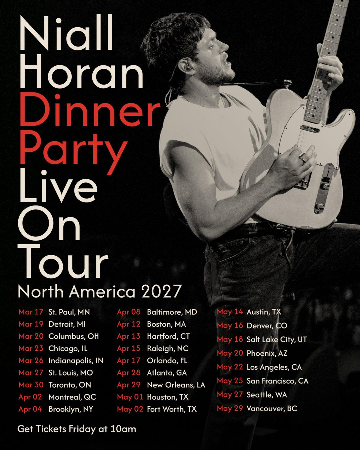 Niall Horan Announces ‘Dinner Party Live On Tour’ North America 2027 Dates