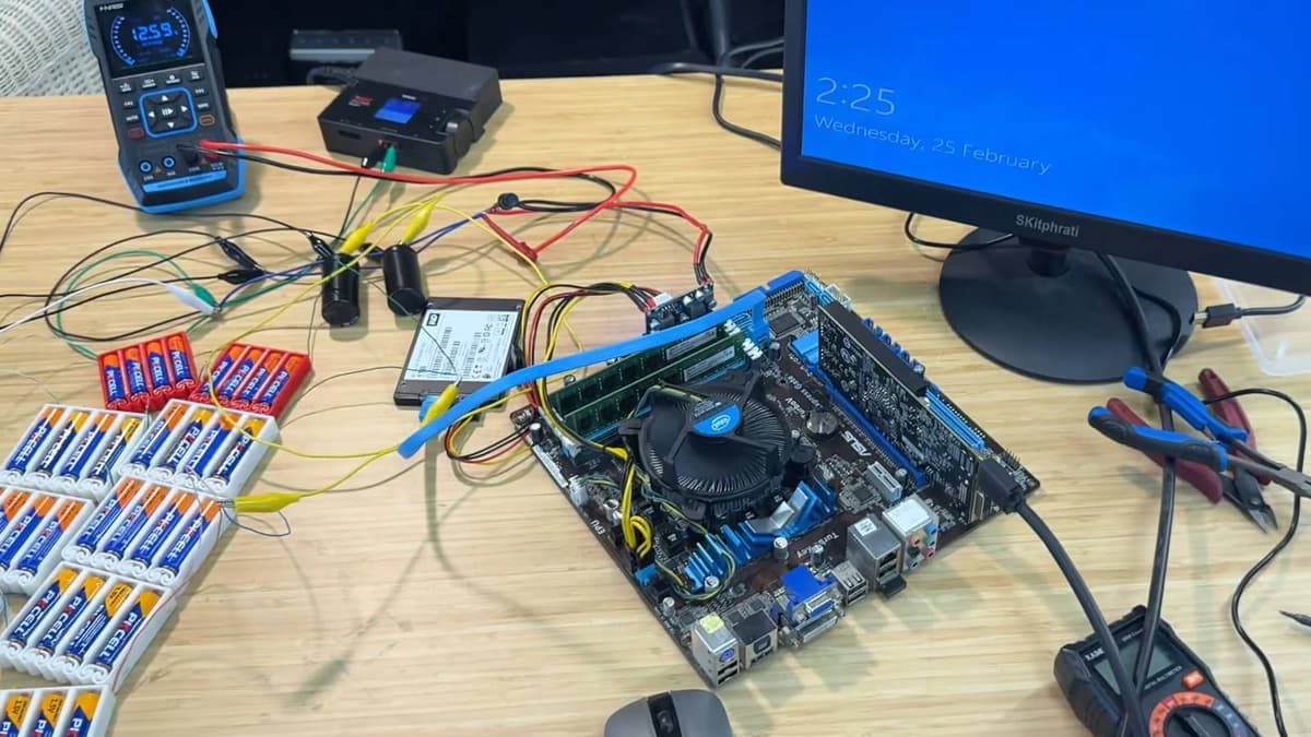 Someone Ran Their PC Off AA Alkaline Batteries, and It Lasted Longer than I Expected