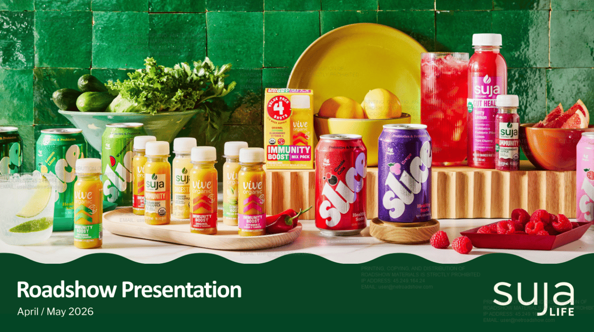 Suja Life (SUJA) IPO Deck