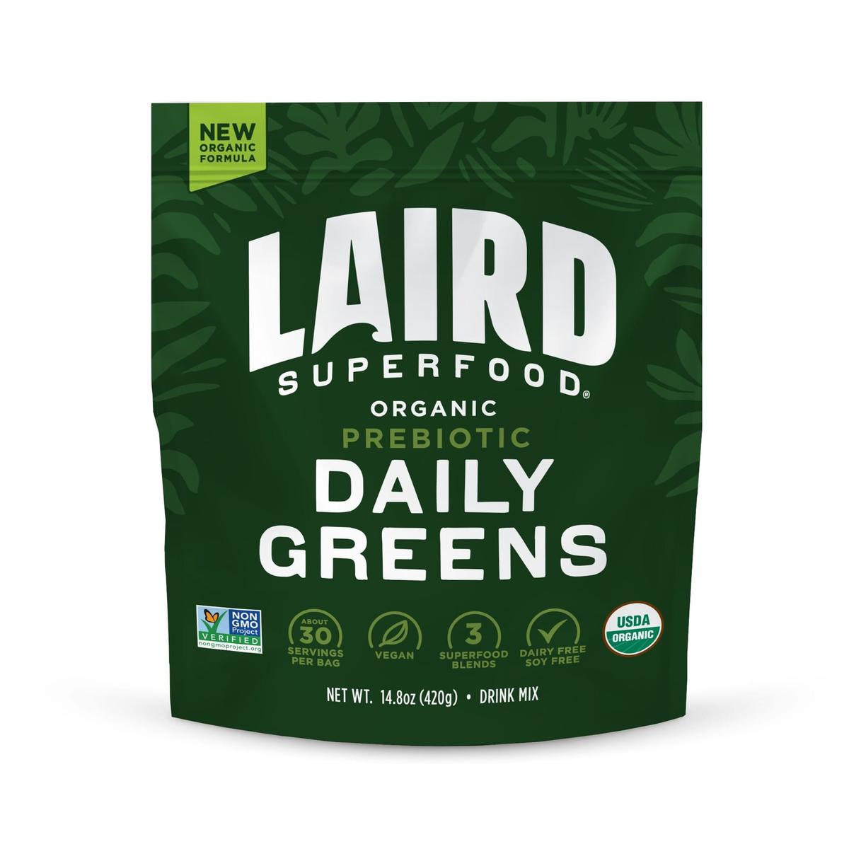 Laird Superfood Transforms Its Prebiotic Daily Greens to Be USDA Certified Organic