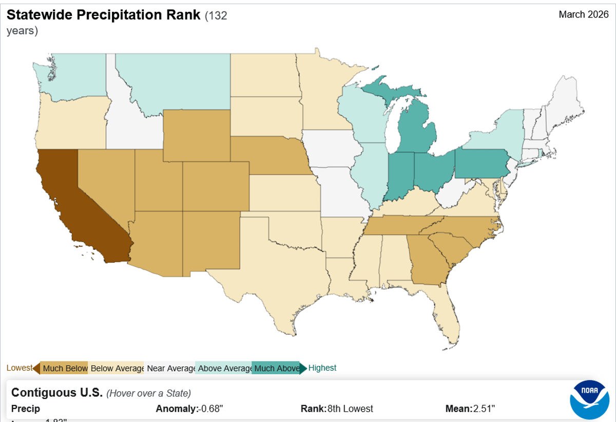 March 2026: Climate in the USA