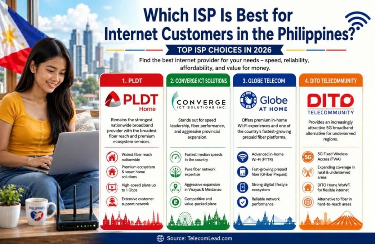 Best ISPs in the Philippines 2026: PLDT, Converge, Globe, or DITO – Which Broadband Provider Is Best for Internet Customers?