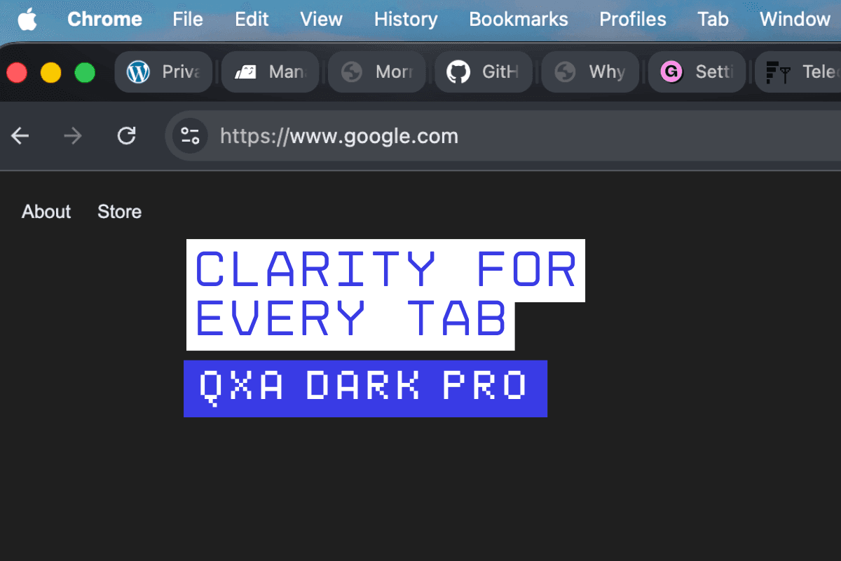 New Chrome Theme QxA Dark Pro Focuses on Tab Clarity as Dark Mode Limitations Become More Visible
