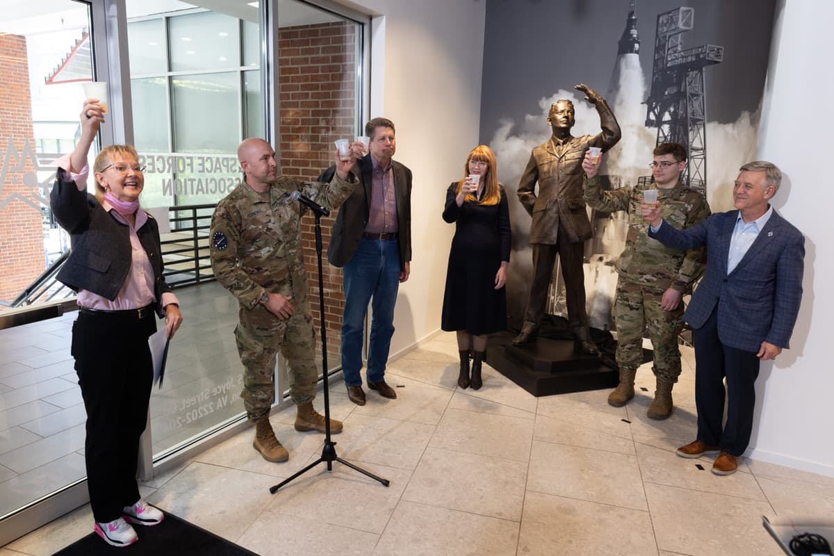 AFA, Space Force Leaders Honor Gen. Schriever with Statue and a Toast