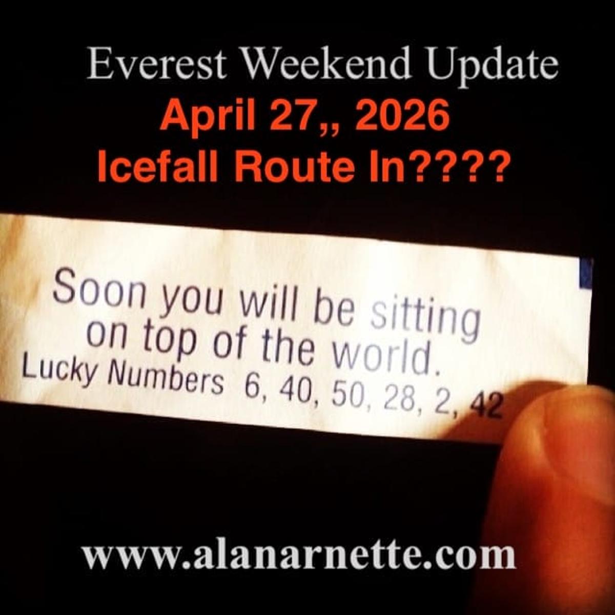 Everest 2026: April 27 Weekend Update – Icefall Route In?