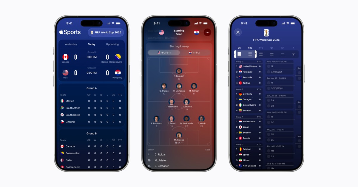 Apple Sports Expands to More Than 90 New Countries on Cusp of World Cup