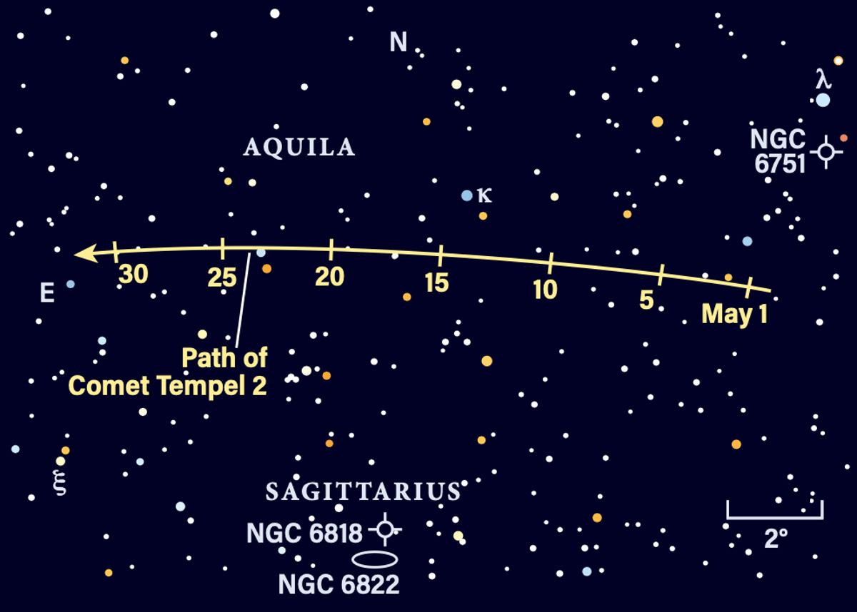 The Sky Today on Sunday, May 10: Can You Catch Comet Tempel 2?