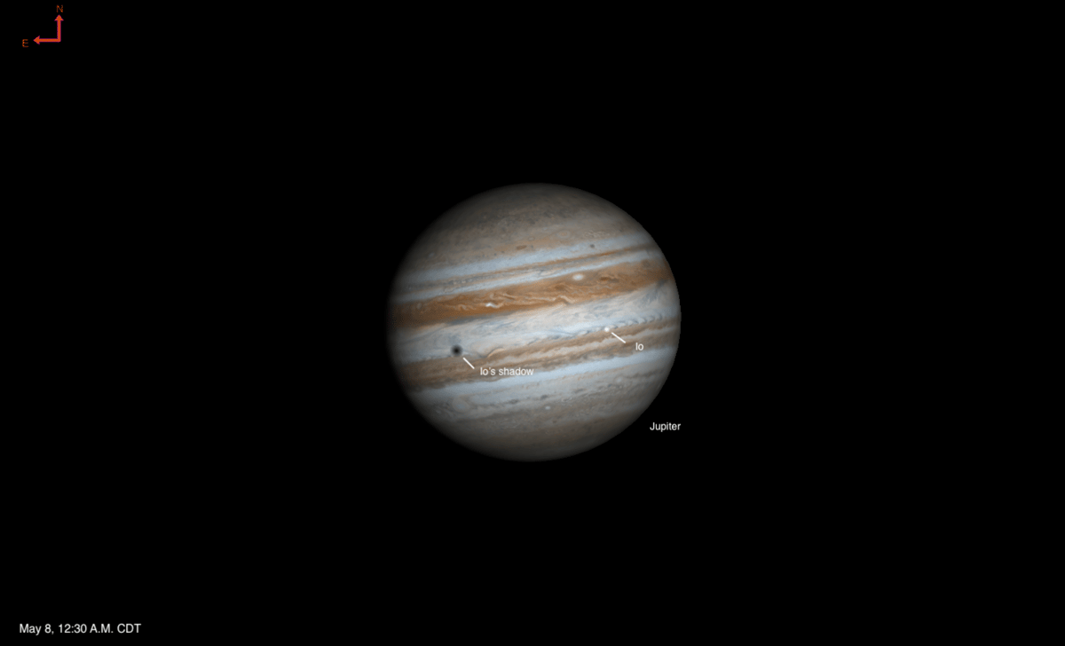 The Sky Today on Thursday, May 7: Io Crosses Jupiter