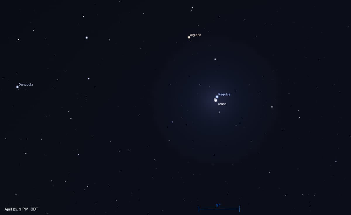 The Sky Today on Saturday, April 25: The Moon Meets Regulus