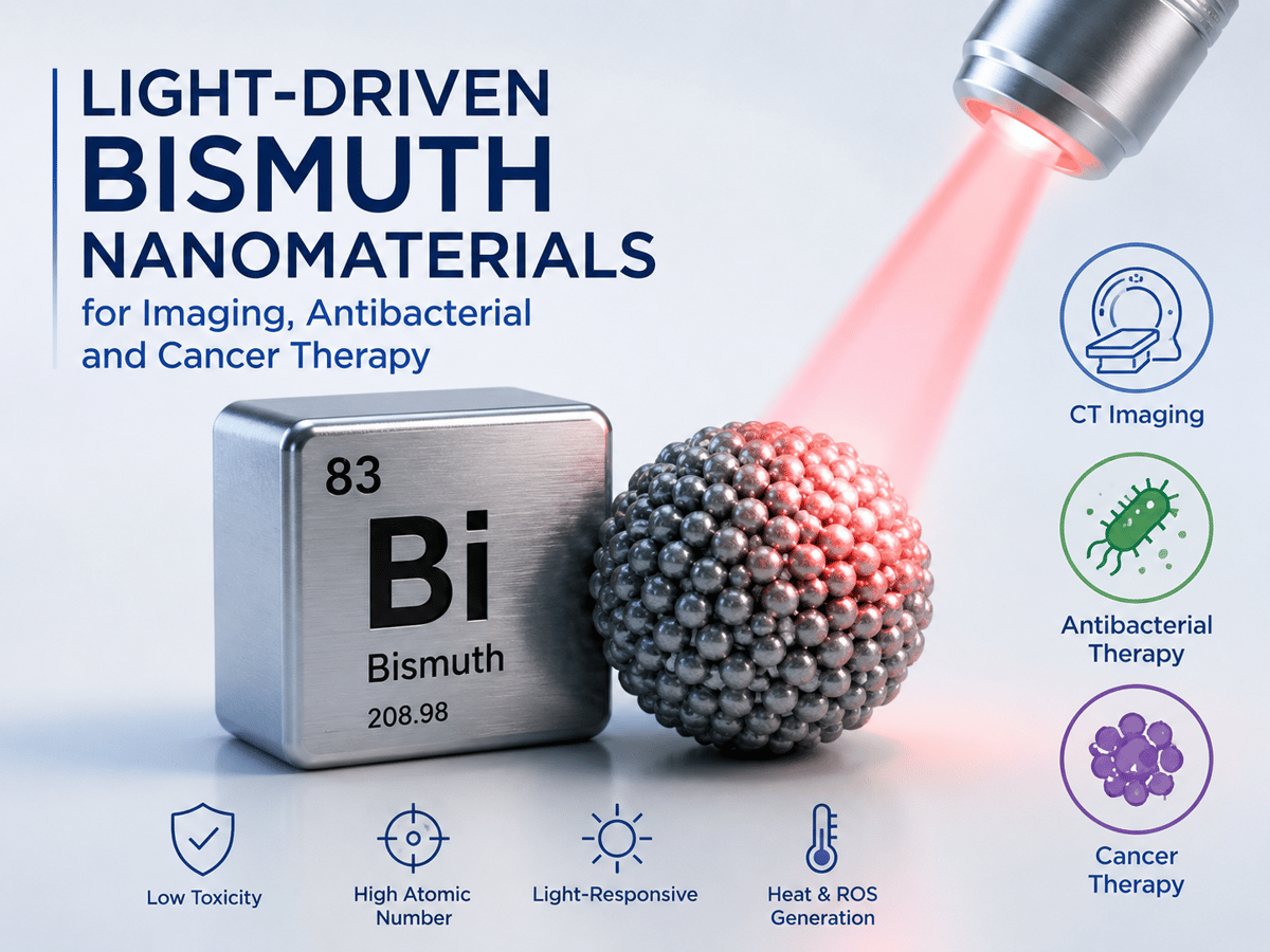 Light-Driven Bismuth Nanomaterials Show Promise Against Tumors and Bacteria