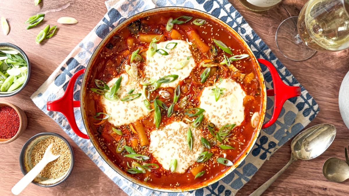 Spicy Baked Tteokbokki With Burrata Recipe