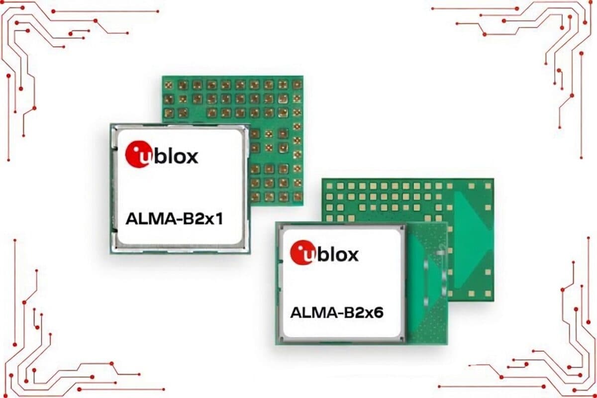 U-Blox ALMA-B2 Bluetooth 6.0 and 802.15.4 Module Features Nordic nRF54LM20 Edge AI Wireless MCU