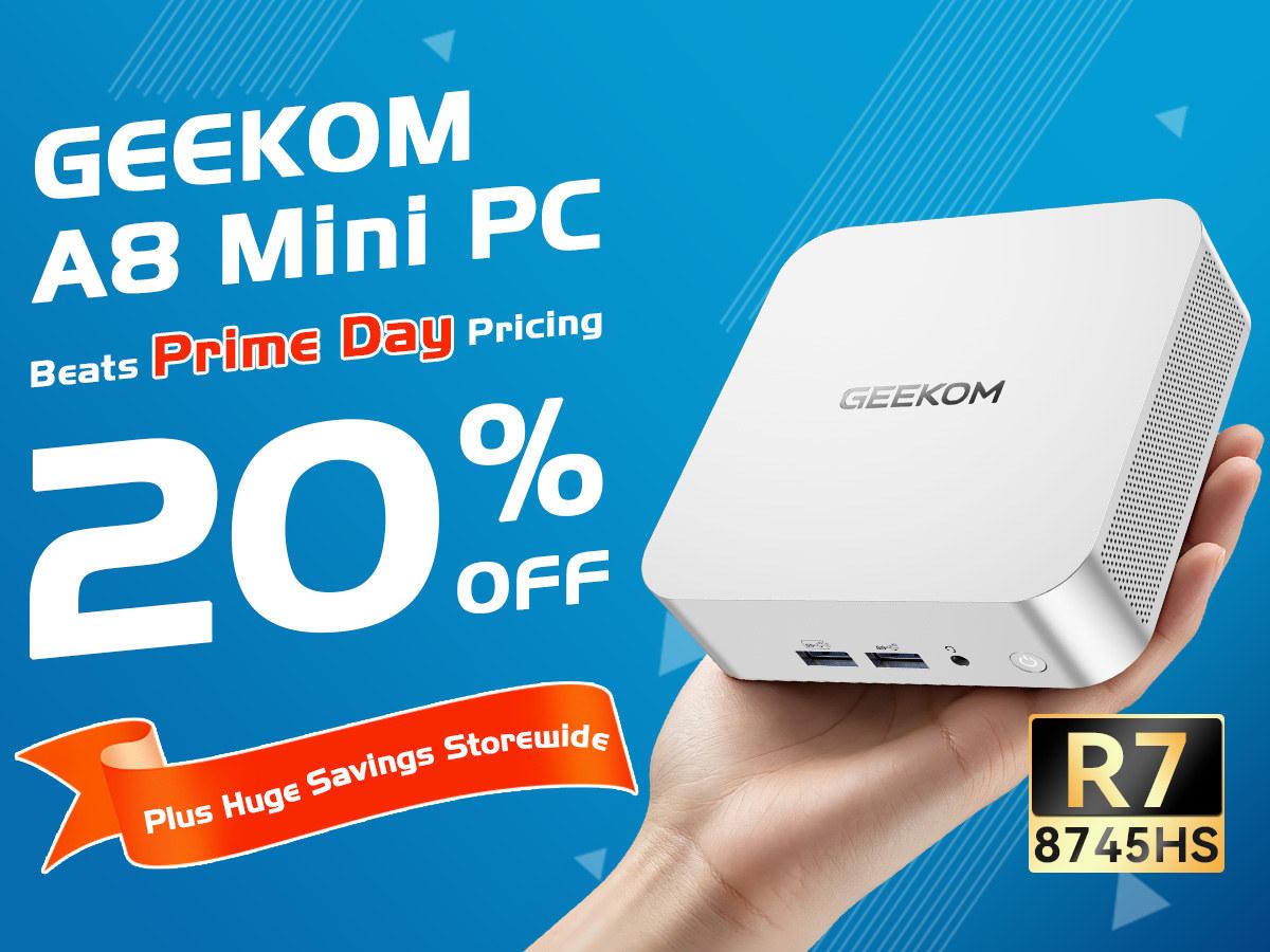 Lower Than Prime Day Pricing: 20% Off on GEEKOM A8 AMD Ryzen 7 8745HS Mini PC (Sponsored)