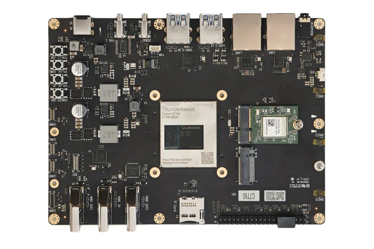 Thundercomm TurboX C7790 Android and Linux Development Kit Features Qualcomm Dragonwing Q-7790 Edge AI SoC