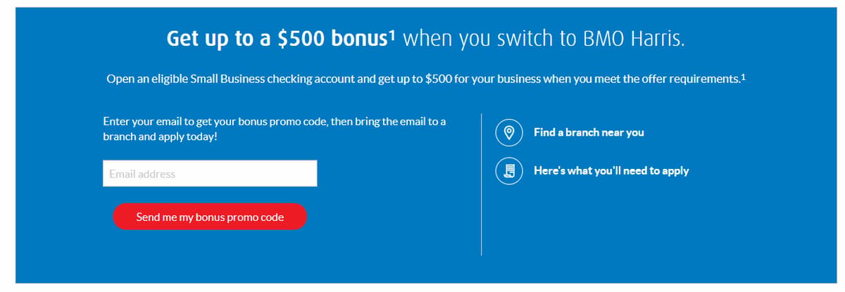 BMO Bank $400-$1,500 Business Checking Bonus