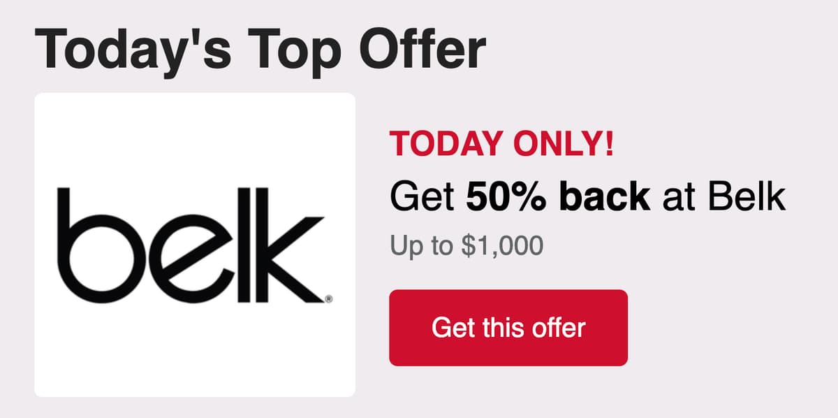 Capital One Shopping: 50% Back On Belk.com
