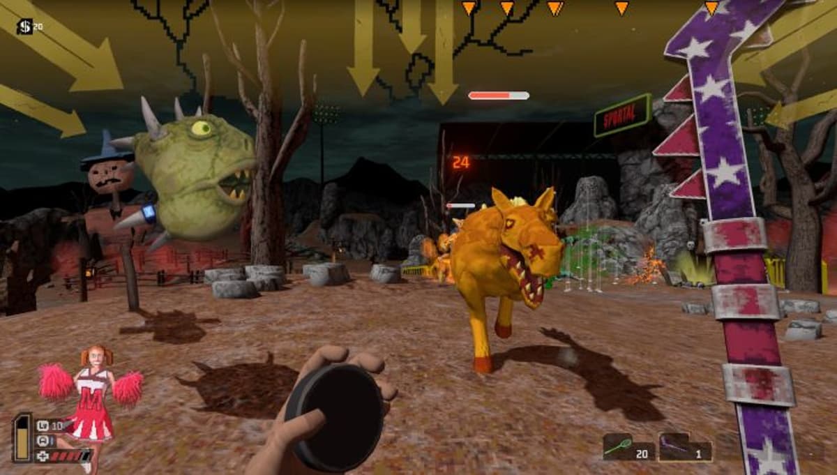 Battle 1950s B-Movie Monsters with Sports Equipment in the Roguelite FPS SPORTAL