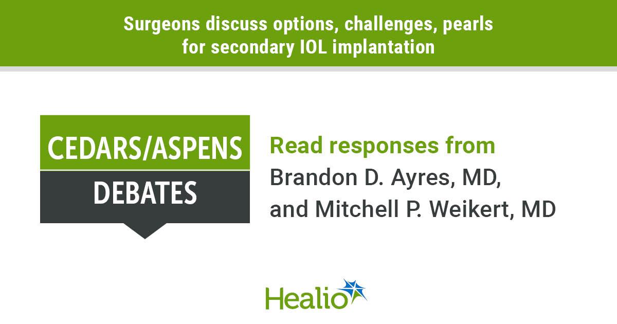 Options, Pearls for Secondary IOL Implantation