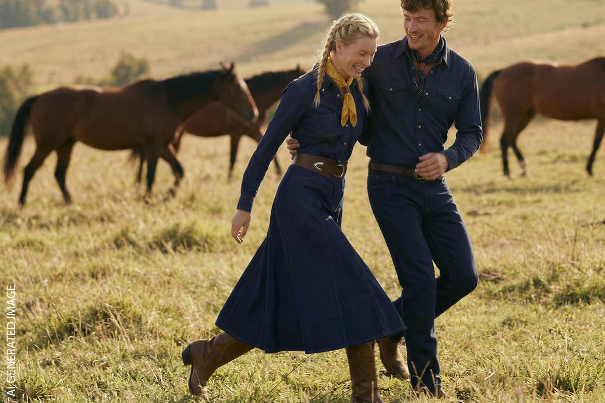 Benetton Recruits All Ranch Hands for Jean’s West Drop