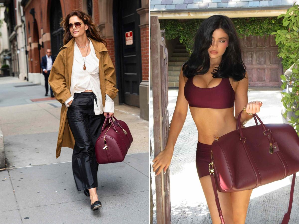 Katie Holmes, 47, and Kylie Jenner, 28, Own This $3,600 Leather Duffle Bag—And You’ll Be Shocked Where It's From