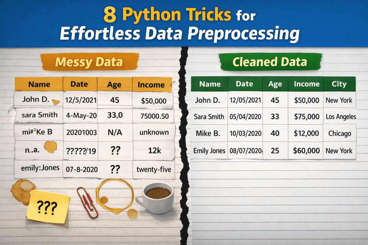 From Messy to Clean: 8 Python Tricks for Effortless Data Preprocessing