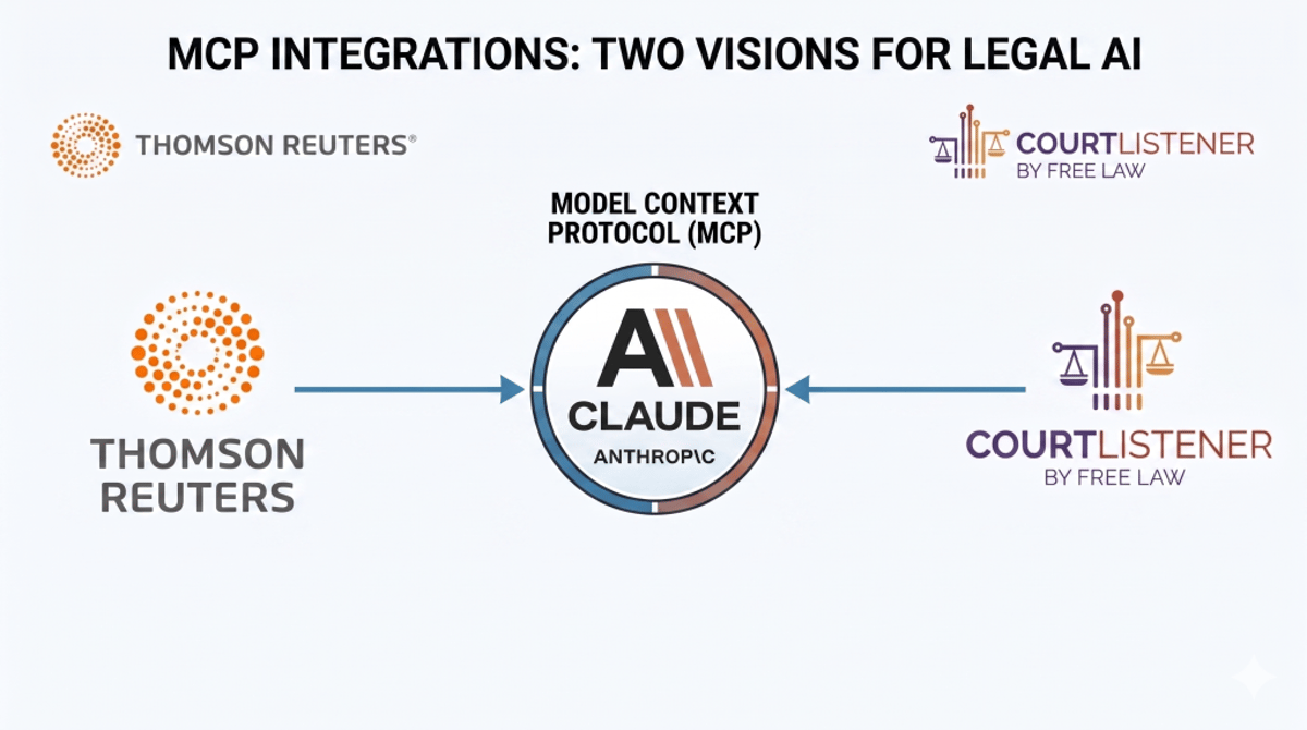 Two Legal Research Providers Launch MCP Integrations with Claude: Thomson Reuters and Free Law Project Connect Their Data to AI
