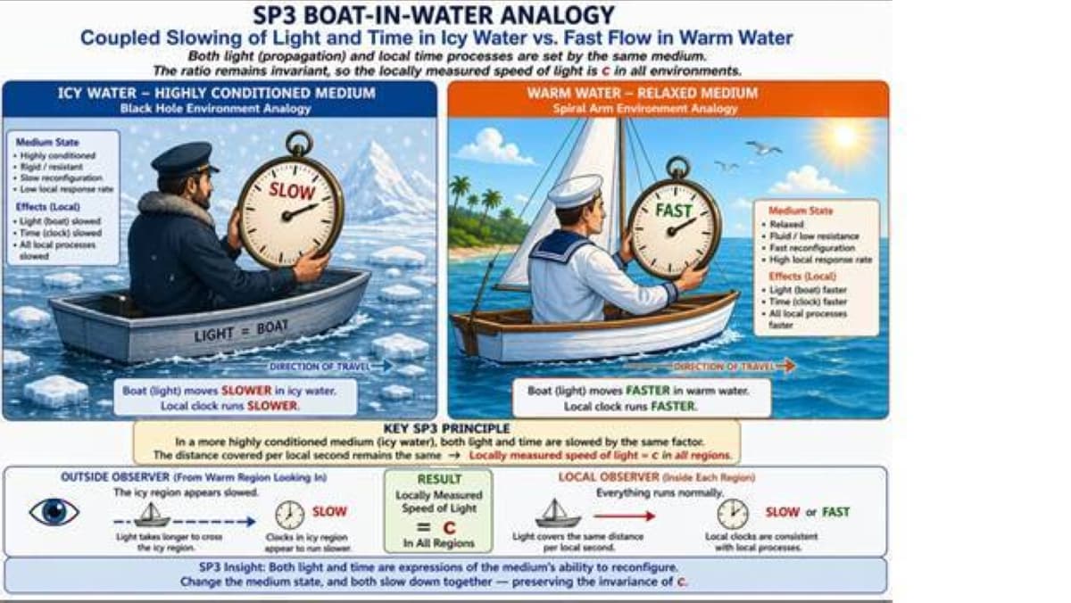 Researcher Announces Science Puzzle Solution: Space Has a Medium Which Slows Time and Light - so Speed of Light Stays...