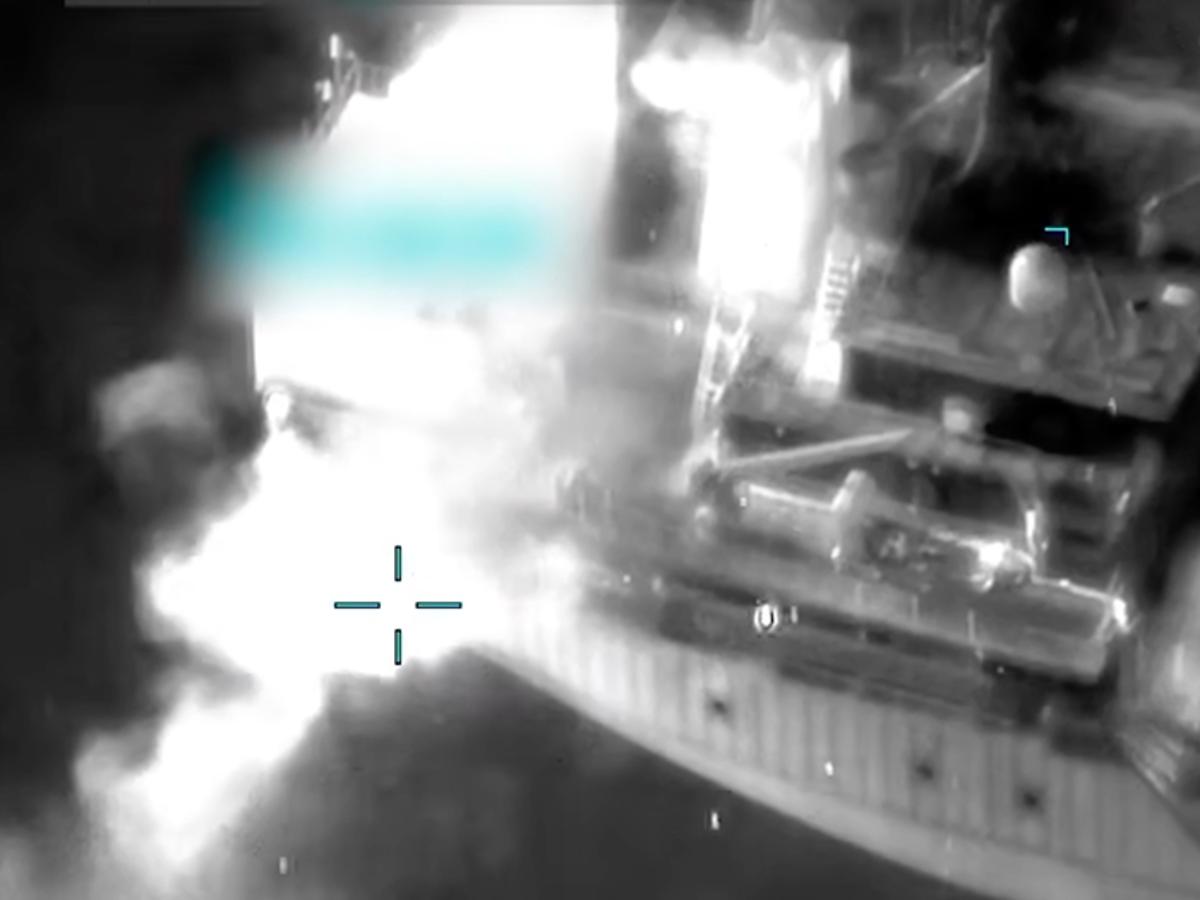 VIDEO: U.S. Hits Blockade-Violating Tanker Jalveer with Two Hellfire Missiles