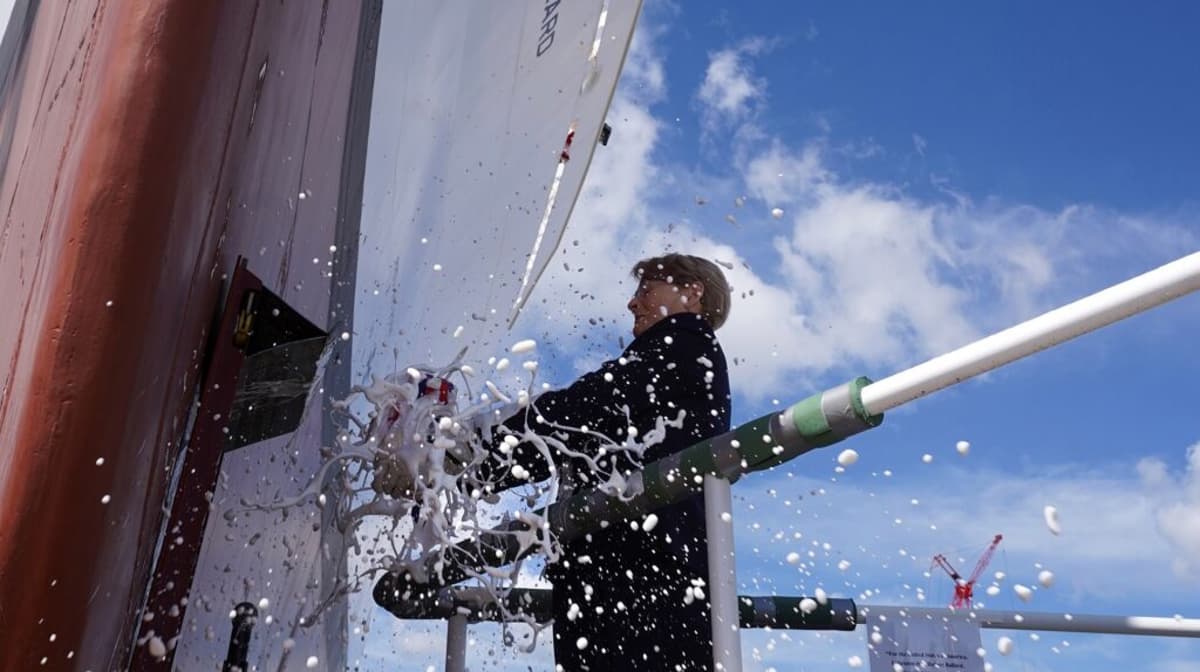US Navy Christens Oceanographic Survey Ship