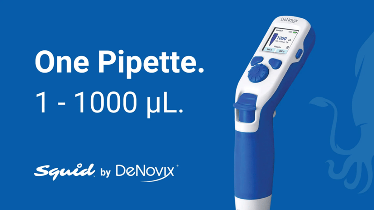 DeNovix Launches Squid™ Full Range Pipette: A Single Device Covering 1 – 1000 µL