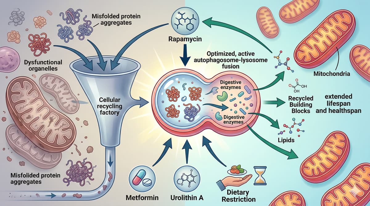 The Cellular Incinerator: How Interventions Like Rapamycin Hijack Autophagy to Hack Aging