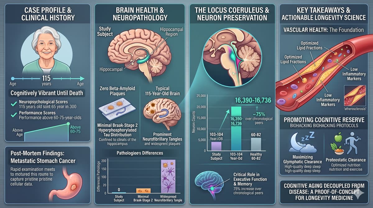 The 115-Year-Old Brain That Escaped Aging: Supercentenarian Autopsy Challenges the Inevitability of Cognitive Decline