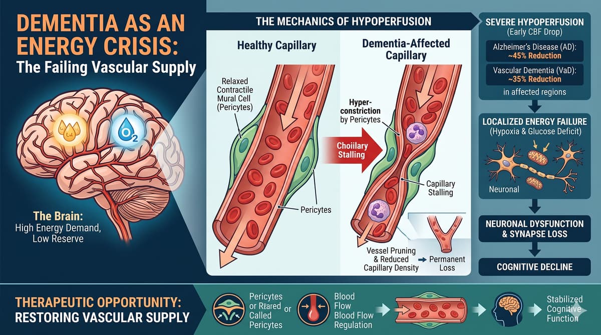The Brain's Broken Plumbing: Why Diminishing Blood Flow Drives Dementia