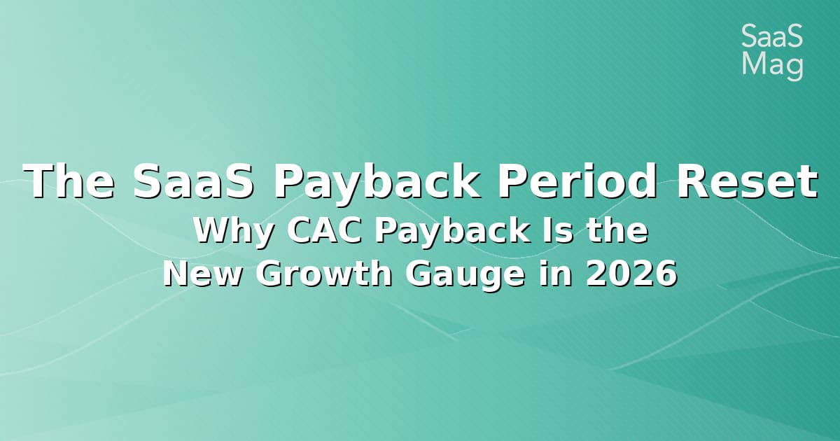 The SaaS Payback Period Reset: Why CAC Payback Is the New Growth Gauge in 2026