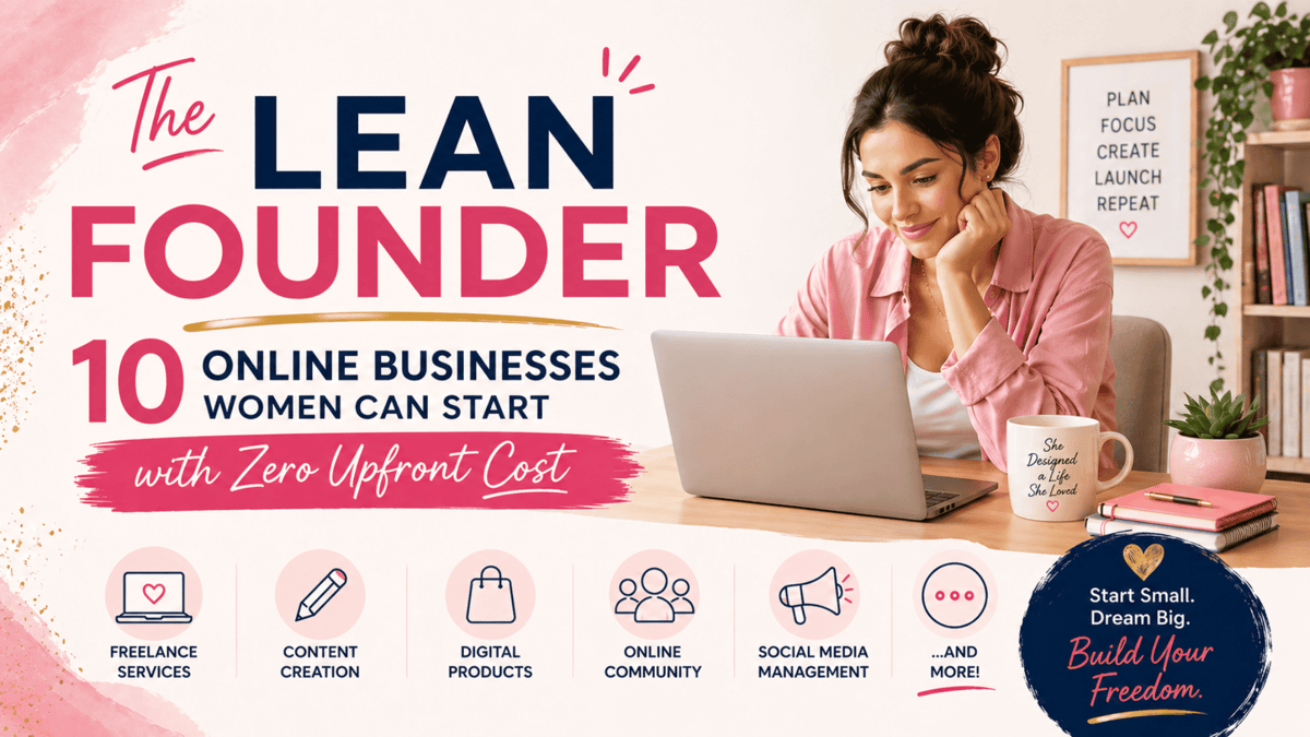 The Lean Founder: 10 Online Businesses Women Can Start with Zero Upfront Cost