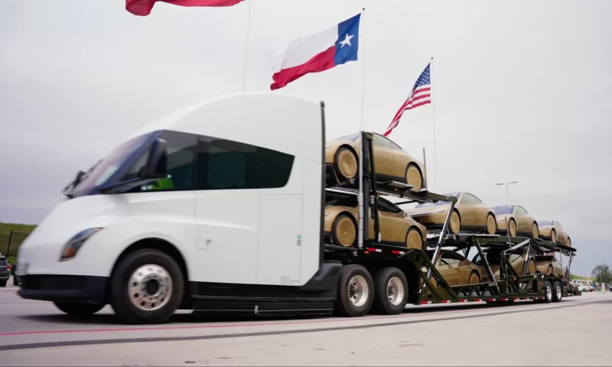 Tesla Semi Hauls Fresh Cybercab Batch as Robotaxi Era Takes Hold