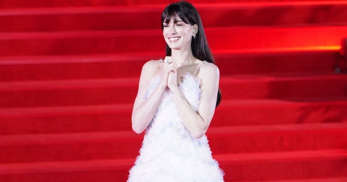 Anne Hathaway’s Susan Fang Air-Flower Dress Is Held up by Just 2 Strings