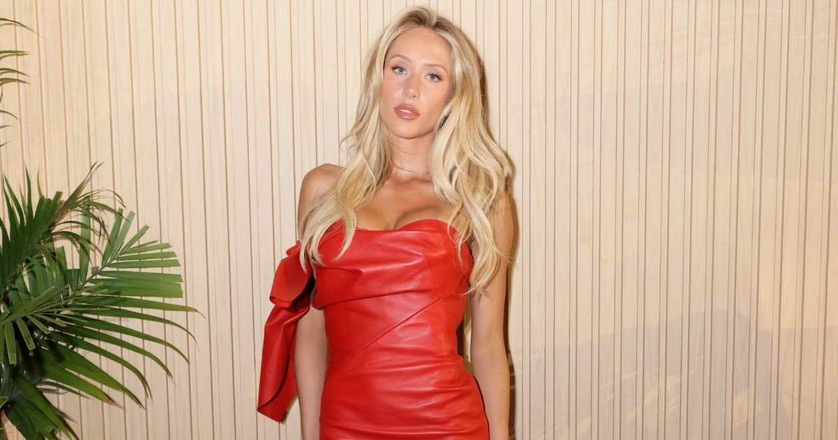 Alix Earle Stuns in Plunging Fiery Red Givenchy Leather Micro Minidress