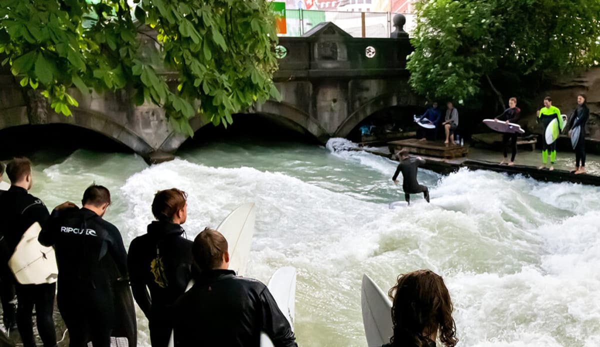 Munich’s Eisbach River Wave Is Back
