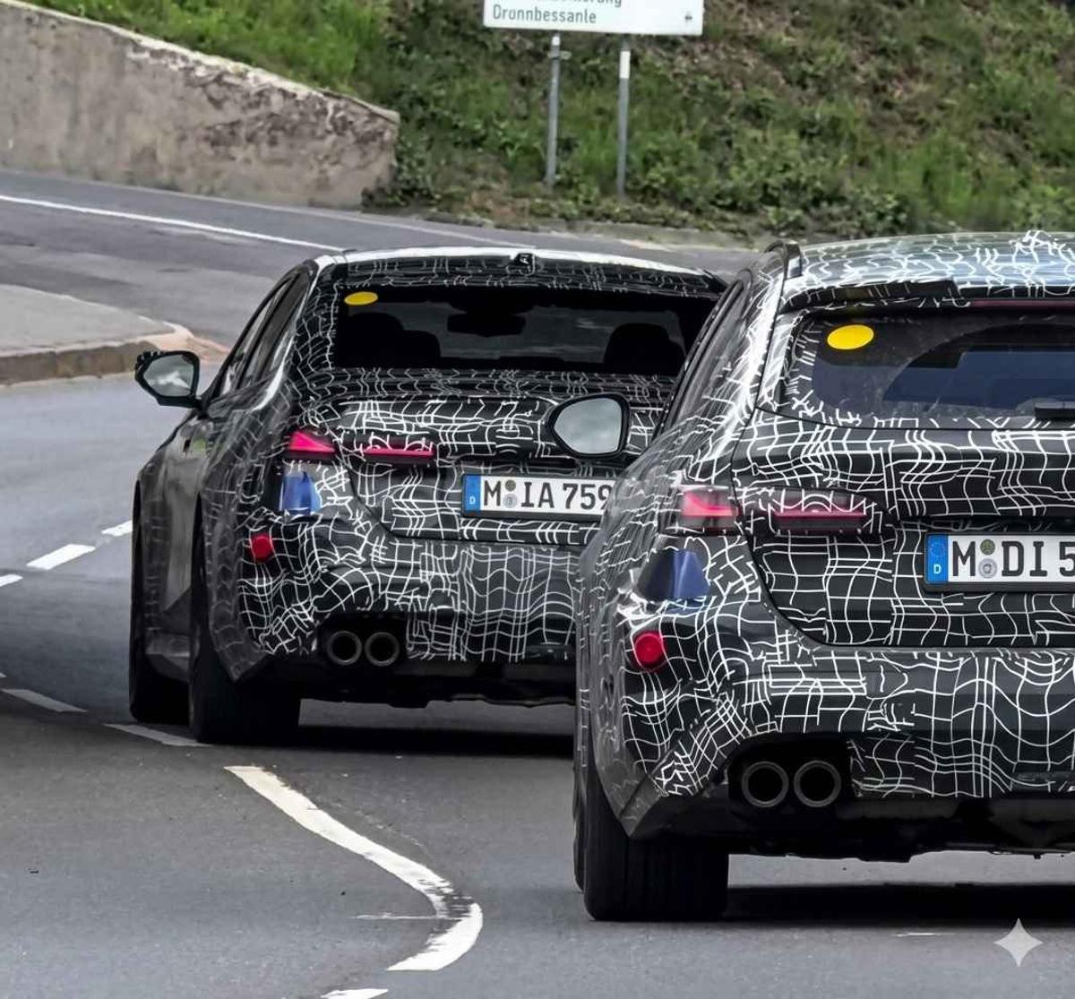 2027 BMW M5, M5 Touring Test Mules Spotted Near Nurburgring Together