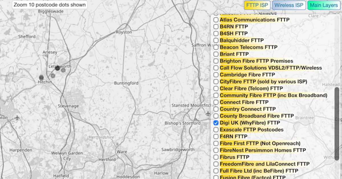 £15 a Month Gigabit Service From DIGI UK Surfaces in Letchworth and Hitchin
