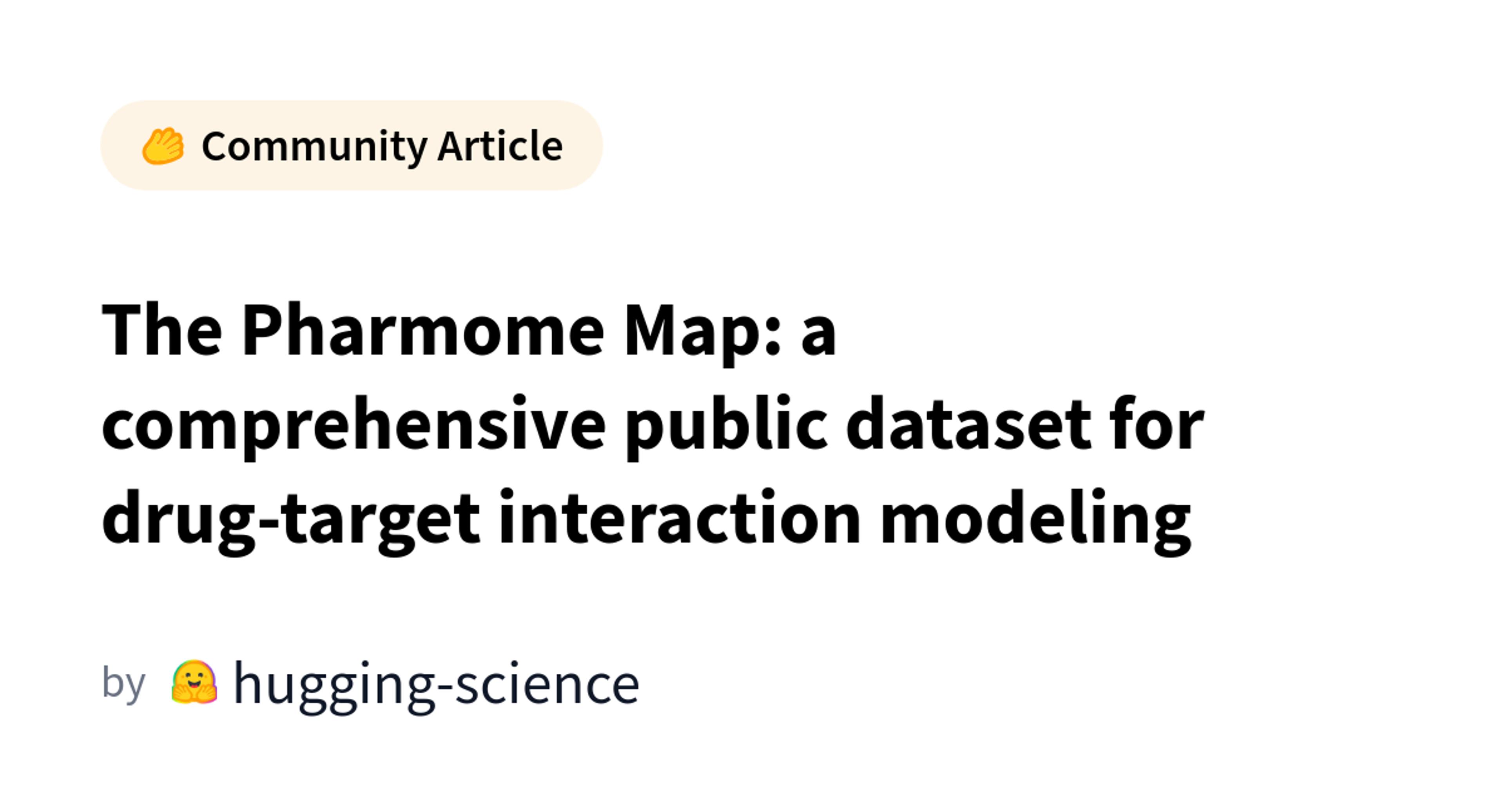 The Pharmome Map: A Comprehensive Public Dataset for Drug-Target Interaction Modeling