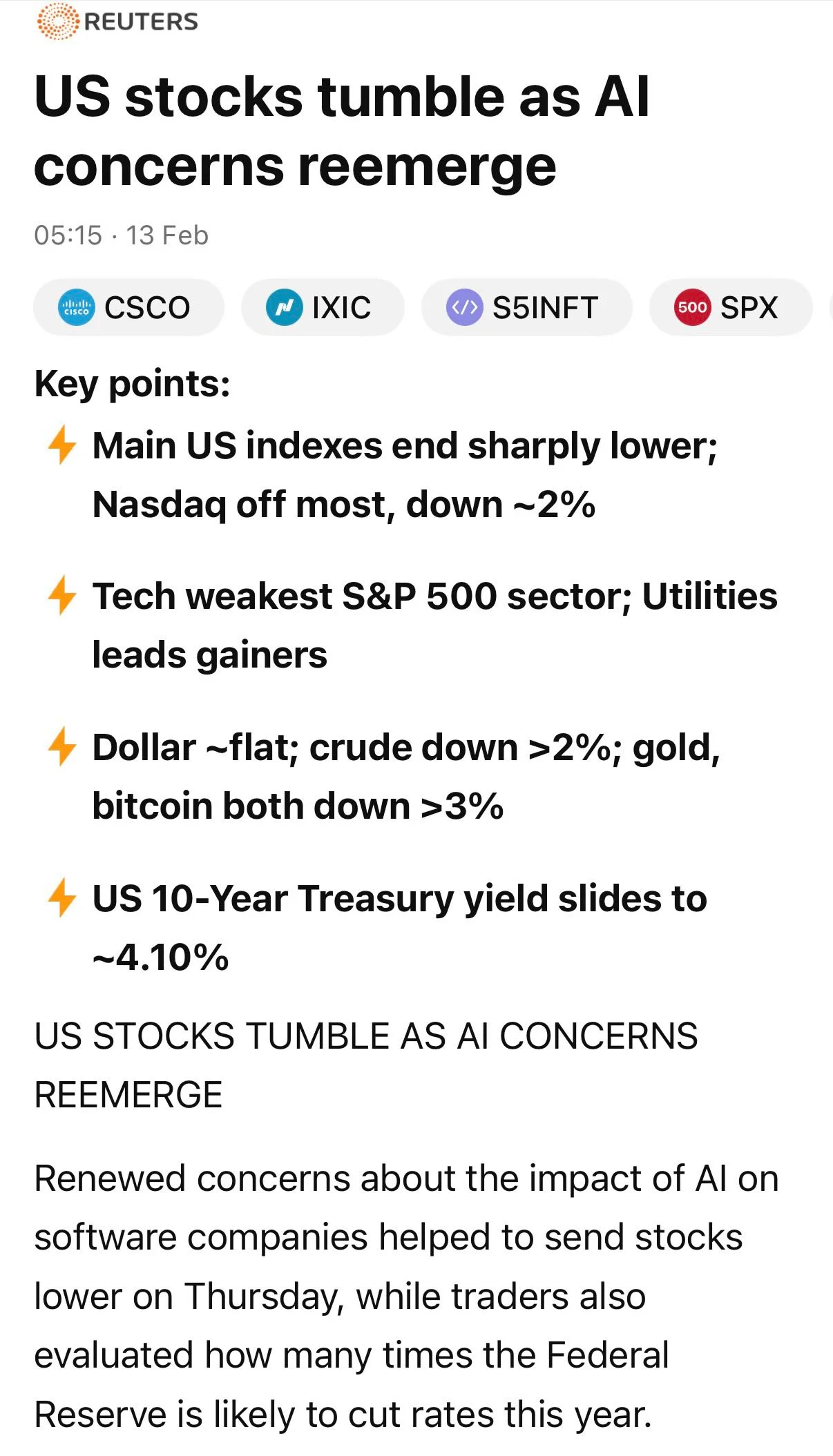 US AI Sell‑off Drags Japan, Korea From Record Highs