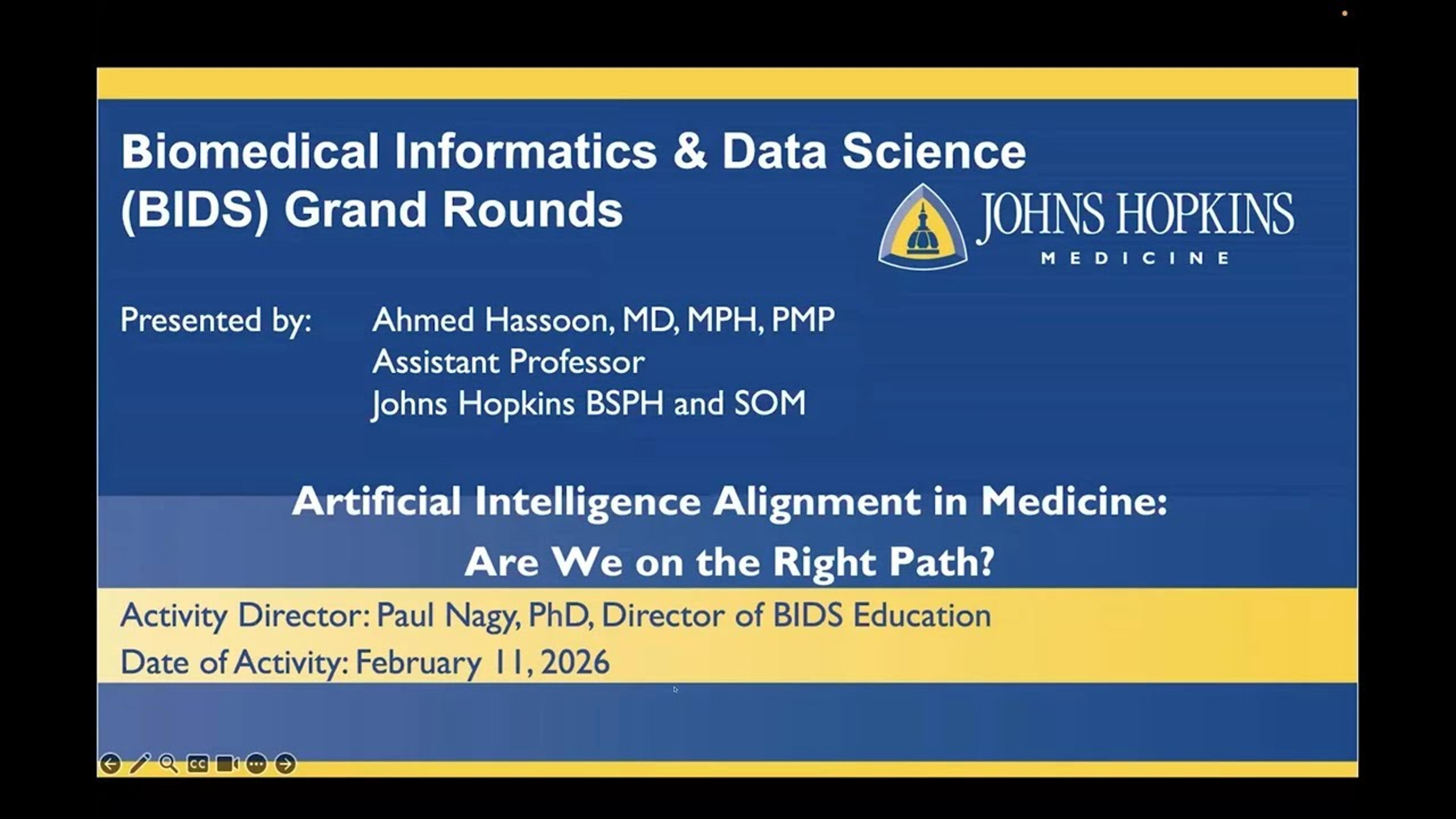 Informatics Grand Rounds with Dr. Ahmed Hassoon