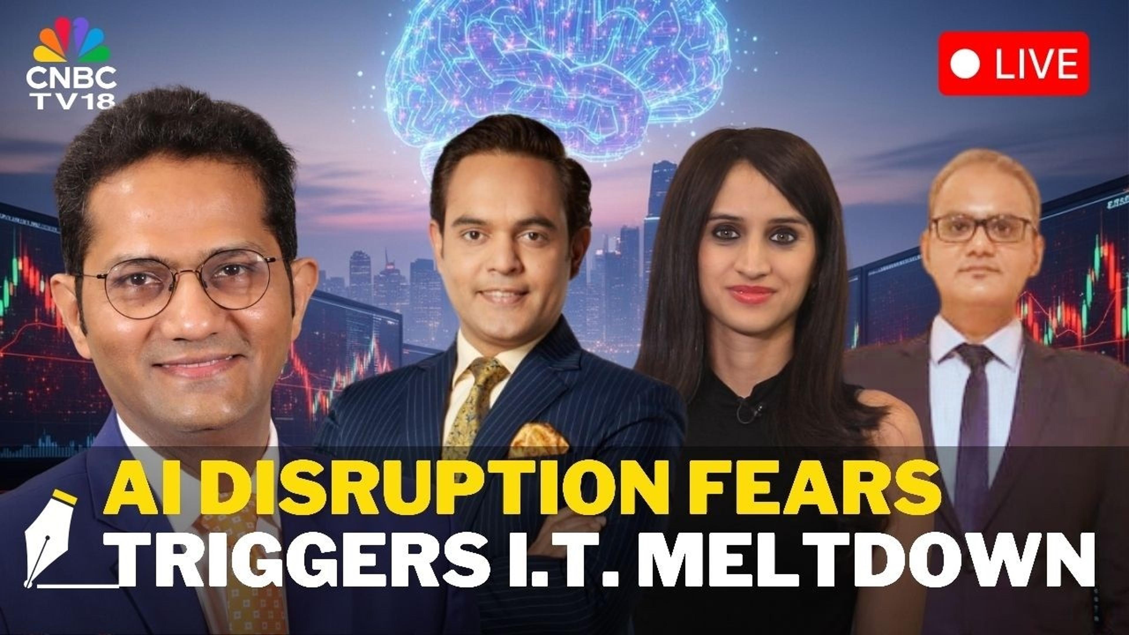 Editors' Roundtable LIVE | Nifty IT Crashes 16% Amid AI Disruption Fears | Nilesh Shah | IT Stocks