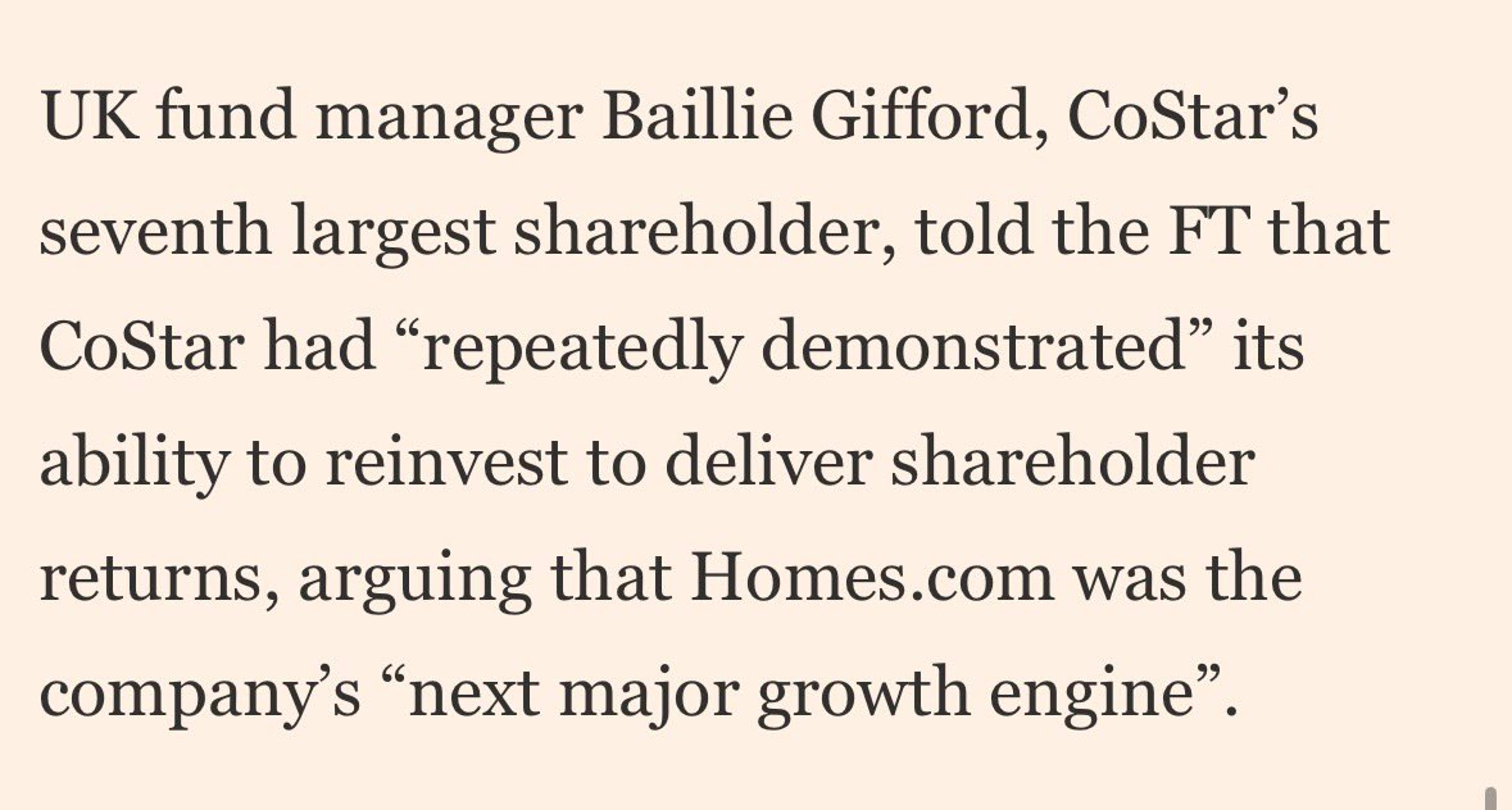 Baillie Gifford Defends CoStar Amid Questionable 5‑year Returns