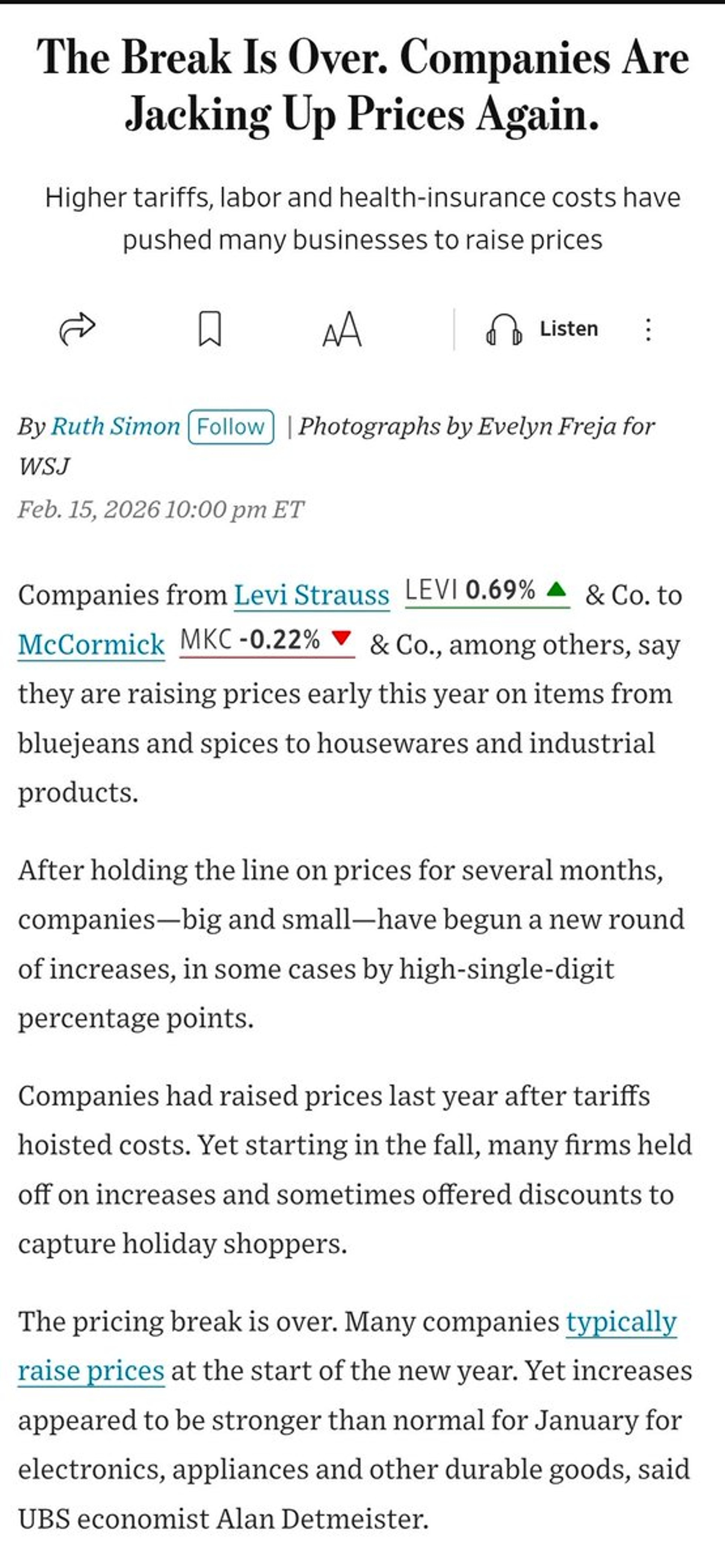 Companies Resume Price Hikes After Tariff Surge